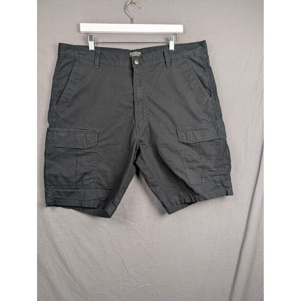 Signature by Levi Strauss & Co Mens Black Cargo Shorts Size 40 Utility 3594